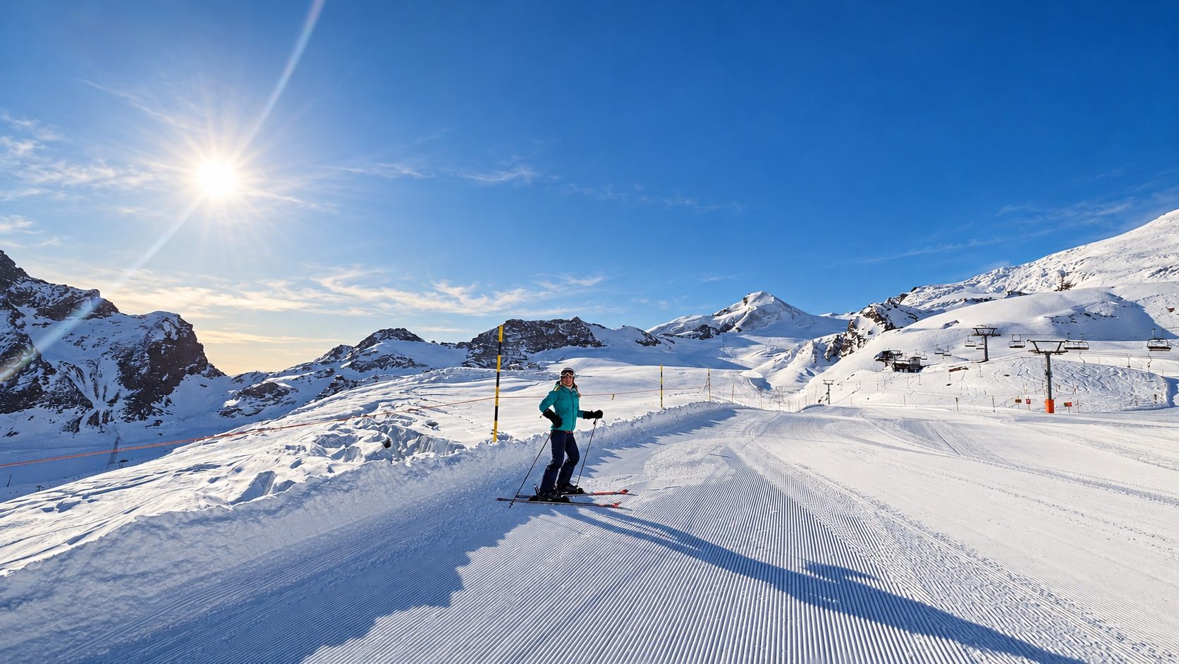 Sonne und Ski