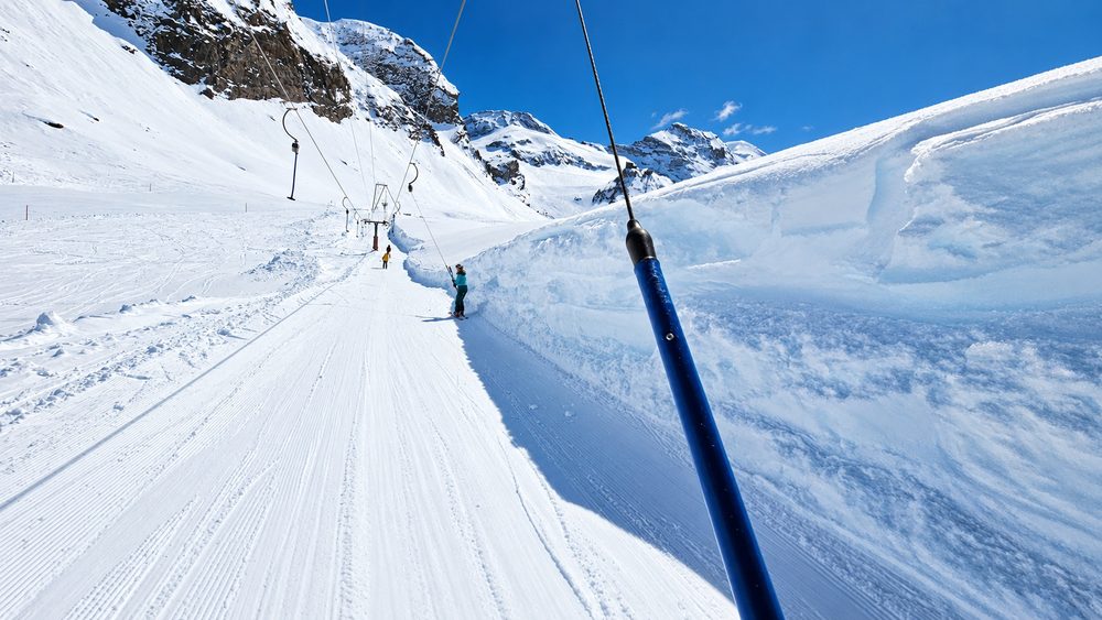 Mit dem Skilift