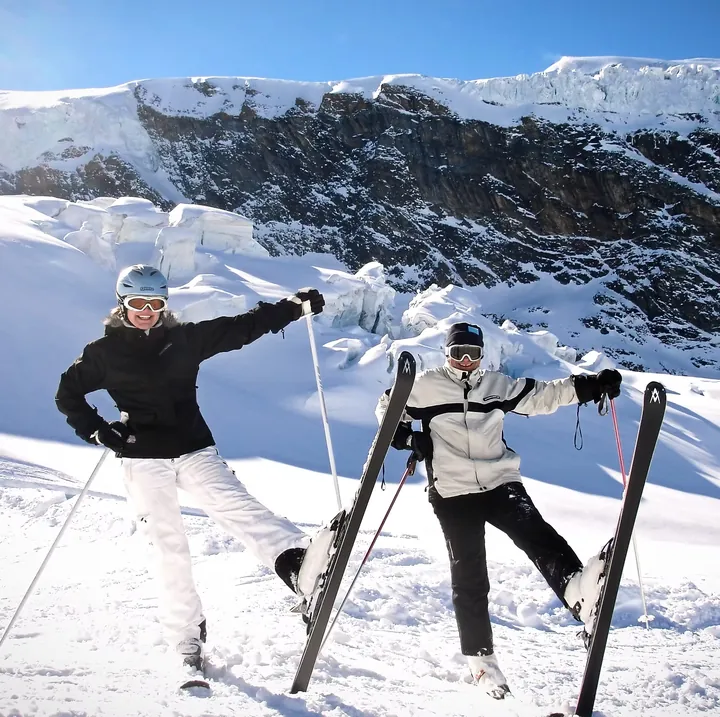 Mein Vater beim Skifahren auf dem Gletscher