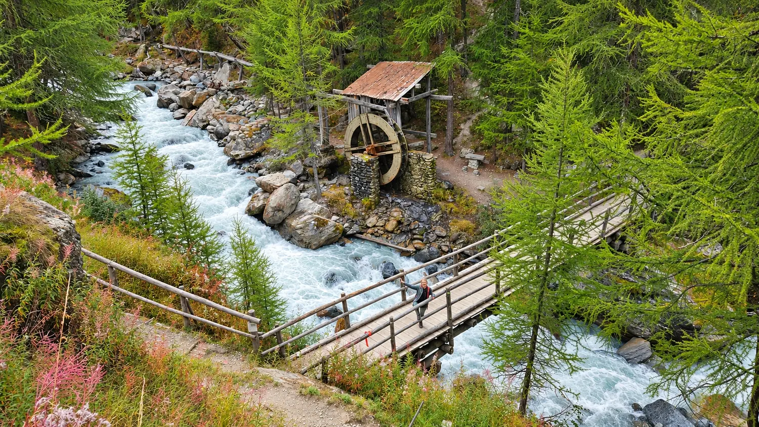 Wassermühle im Wald